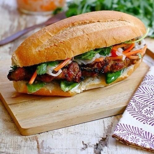  A fresh and flavorful Vietnamese sandwich: Roasted Pork Banh Mi