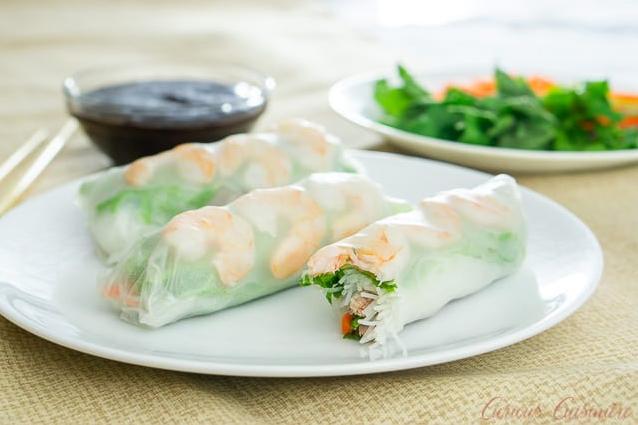  Bites of fresh veggies mixed with herbs and rice noodles make these vegan spring rolls a healthy and delicious choice!