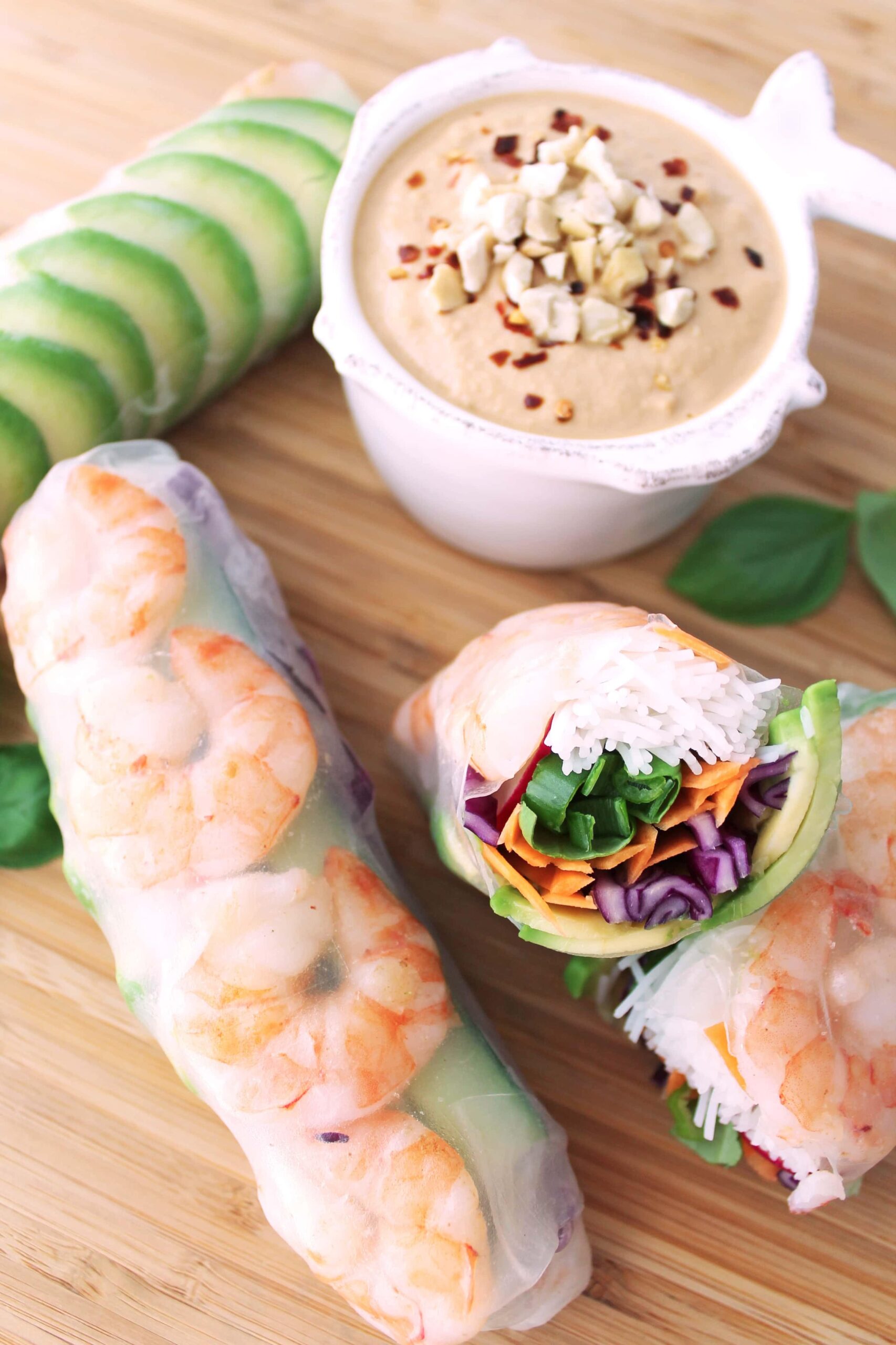  Cashews add a creamy, nutty flavor to the dipping sauce - it's the perfect complement to the rolls.