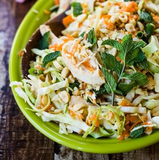  Crunchy, colorful cabbage paired with succulent chicken makes for the perfect summer salad.