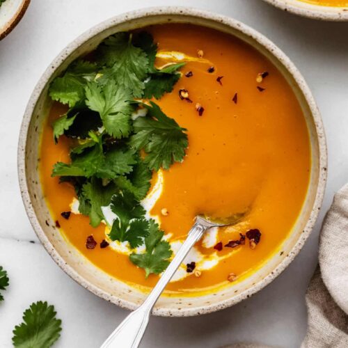Curry Butternut Squash and Sweet Potato Soup (Instant Pot)