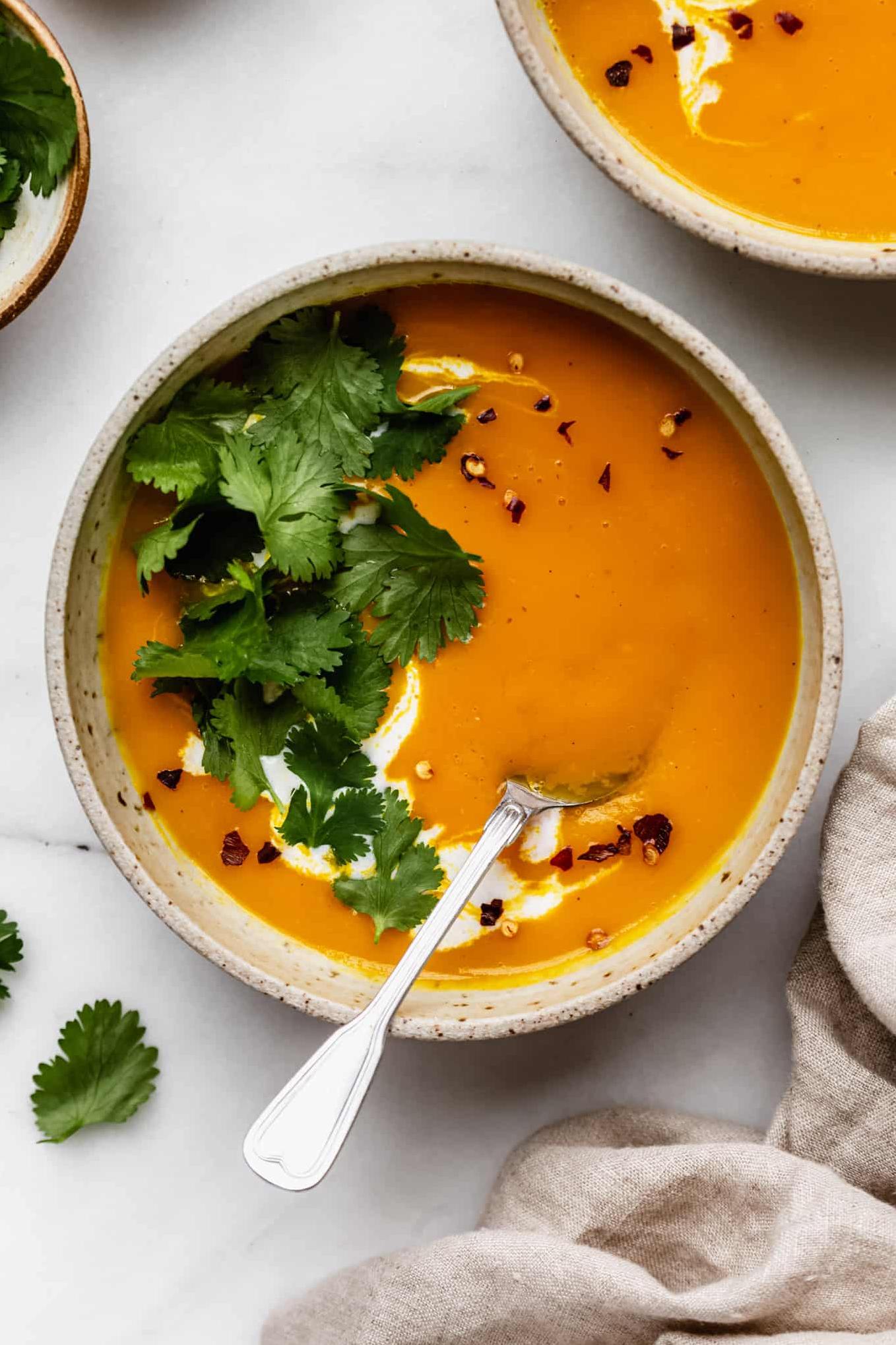 Delicious Curry Butternut Squash & Sweet Potato Soup