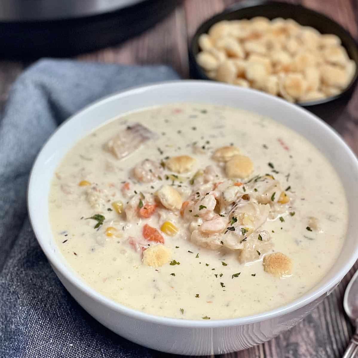  Enjoy the rich flavors of the sea with every spoonful of this scallop chowder.