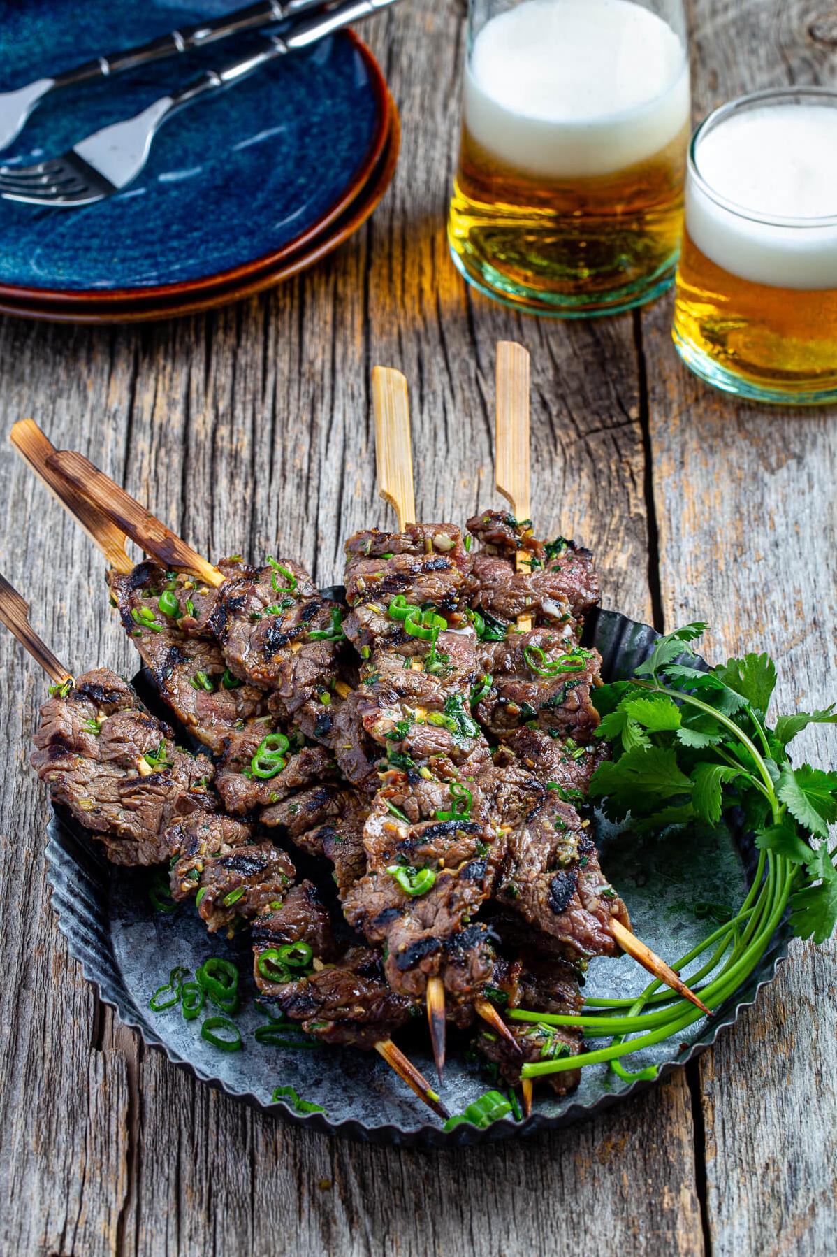  Fire up the grill and get ready to impress with these Vietnamese beef skewers.