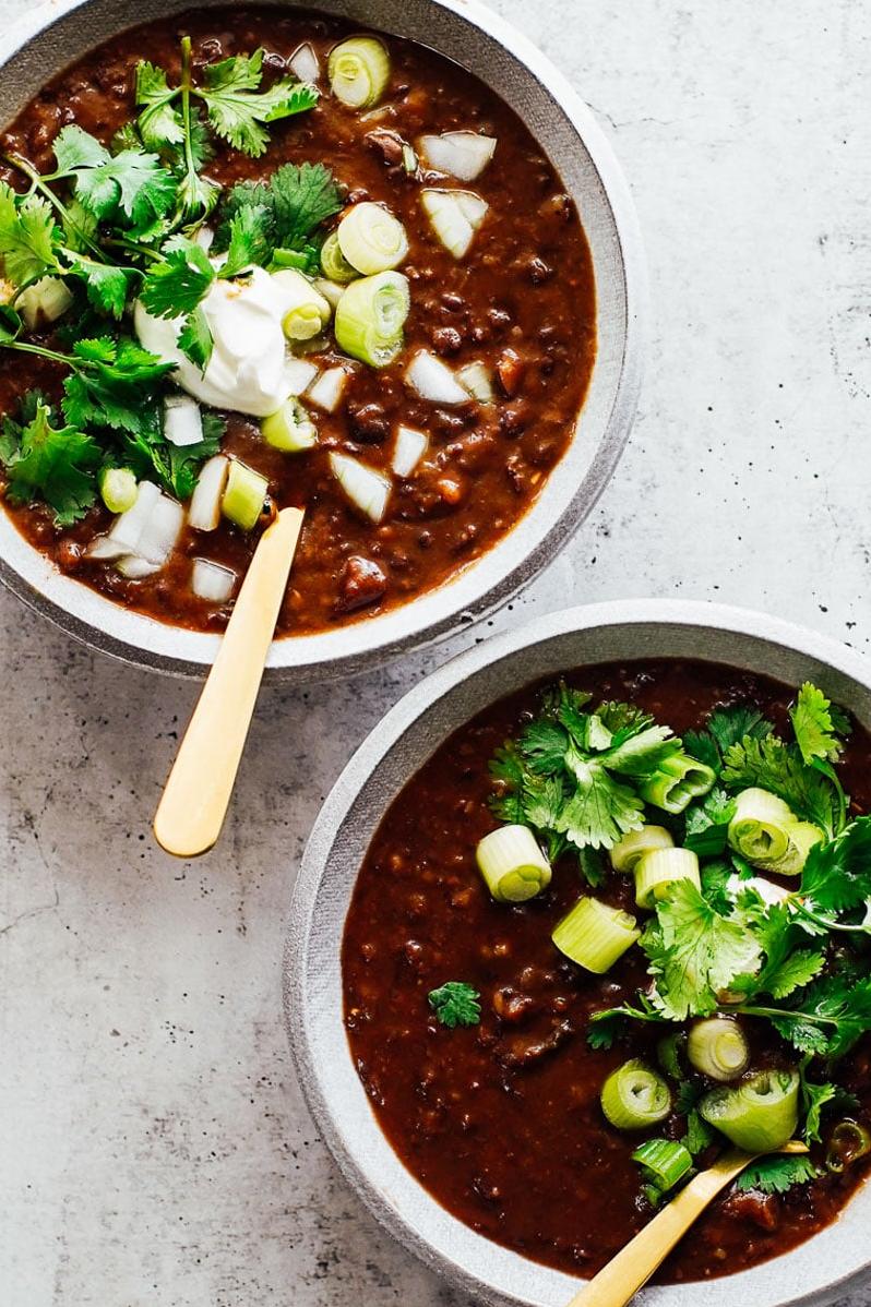  Nothing beats a hot bowl of Instant Pot Cuban Black Bean Soup on a chilly day.
