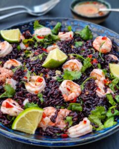 Prawn and Black Rice Salad With Vietnamese Dressing