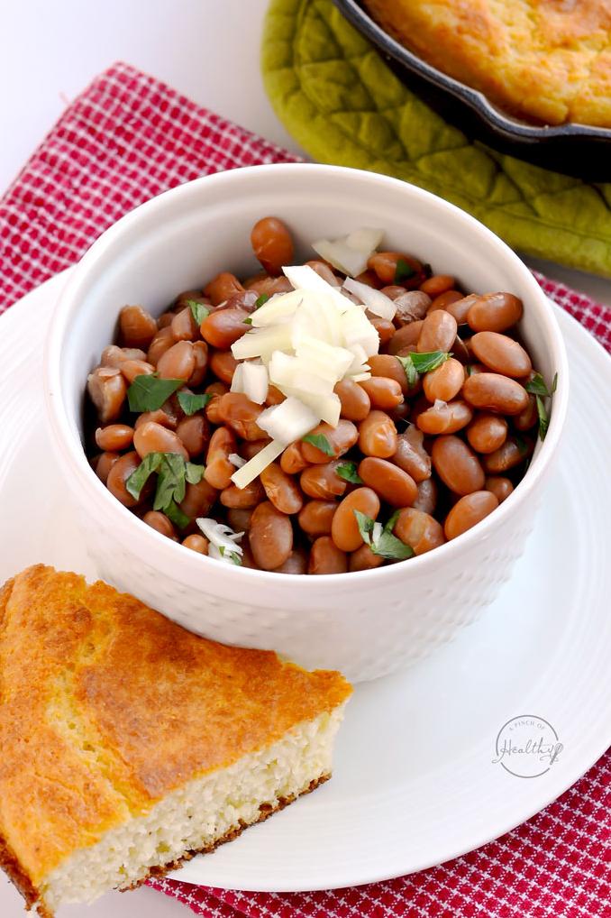  Ready to be topped with your favorite toppings, these pinto beans are versatile