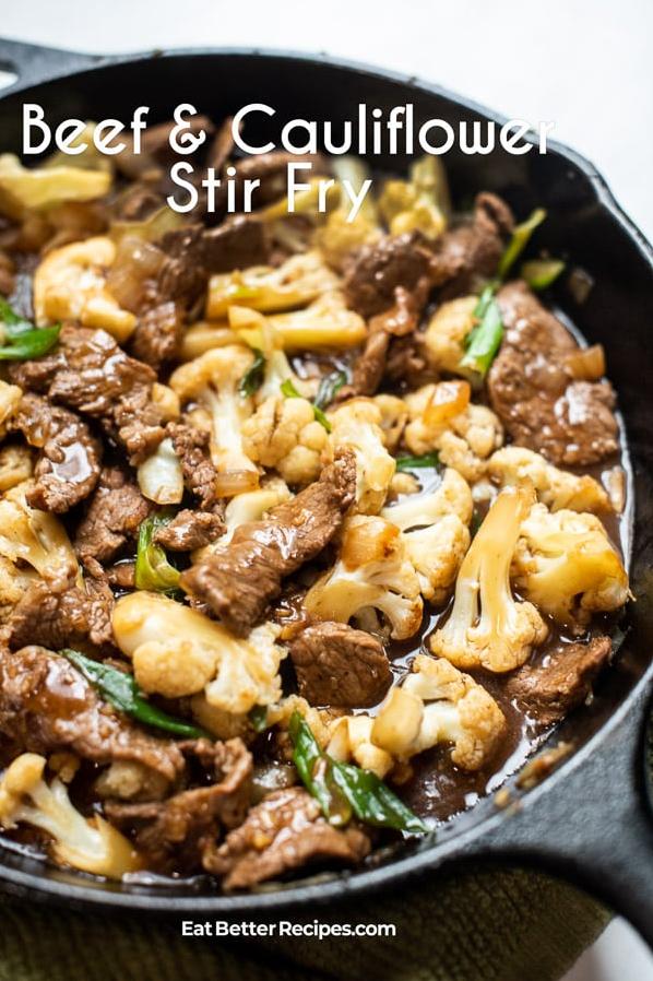  Tender slices of beef mingling with crunchy cauliflower florets in a fragrant stir-fry.