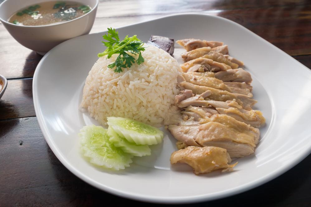  The ginger scallion sauce is the perfect complement to the delicate taste of the chicken and rice.