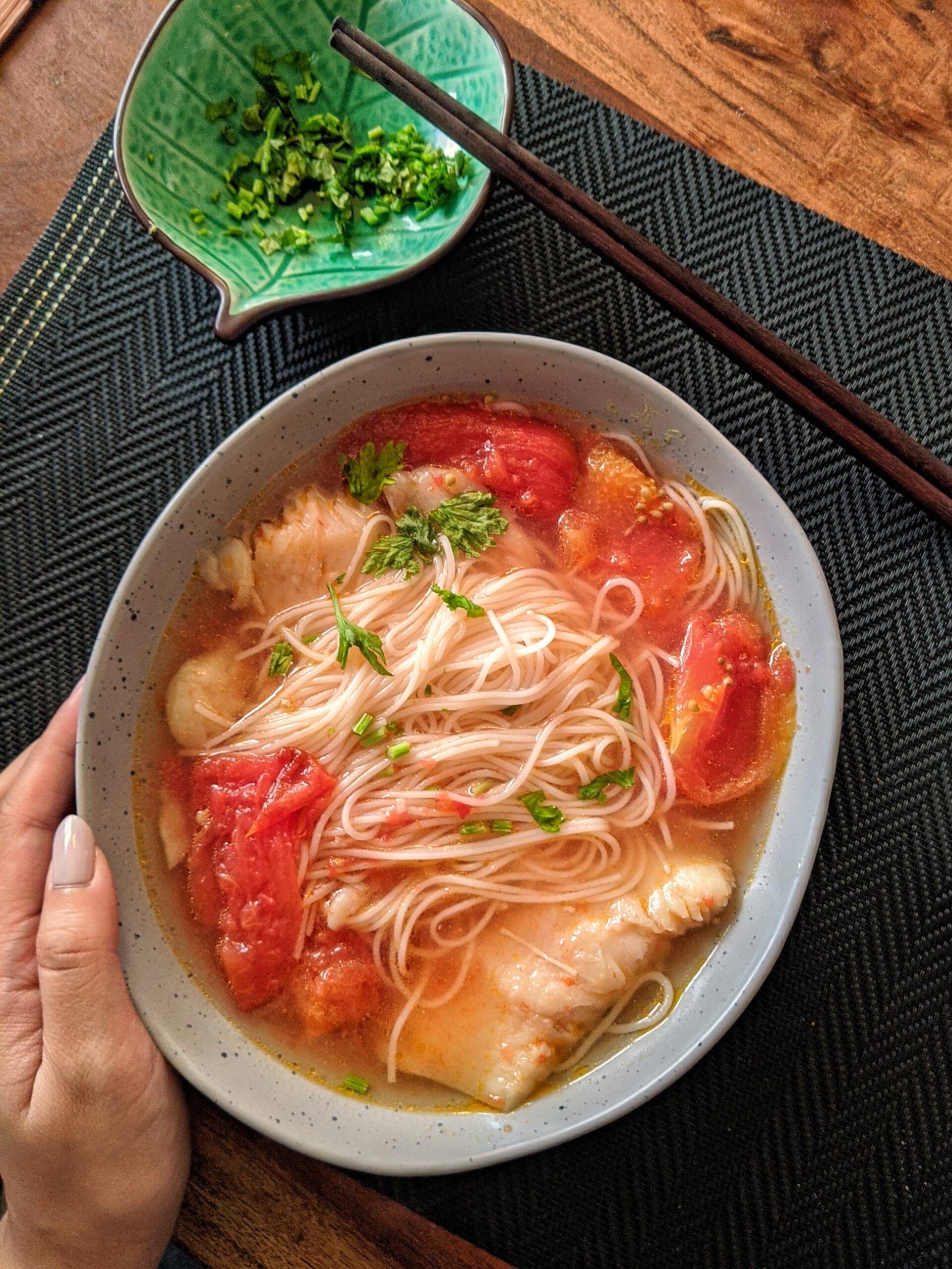  The hearty chunks of fish blend perfectly with the sweet and sour broth