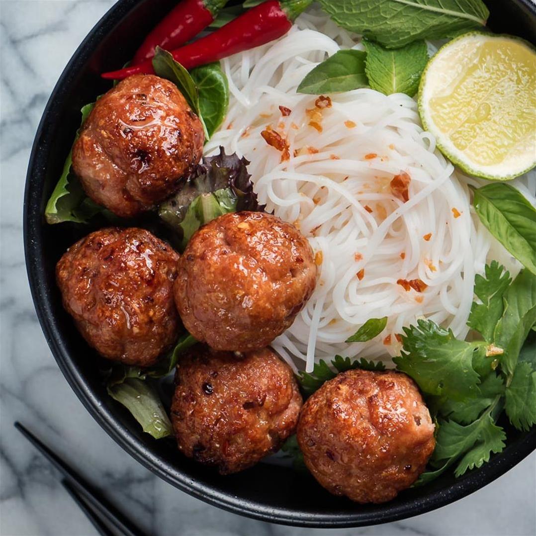  These meatballs are the perfect combination of juicy and crispy, thanks to the grill and the high-fat content in the pork.