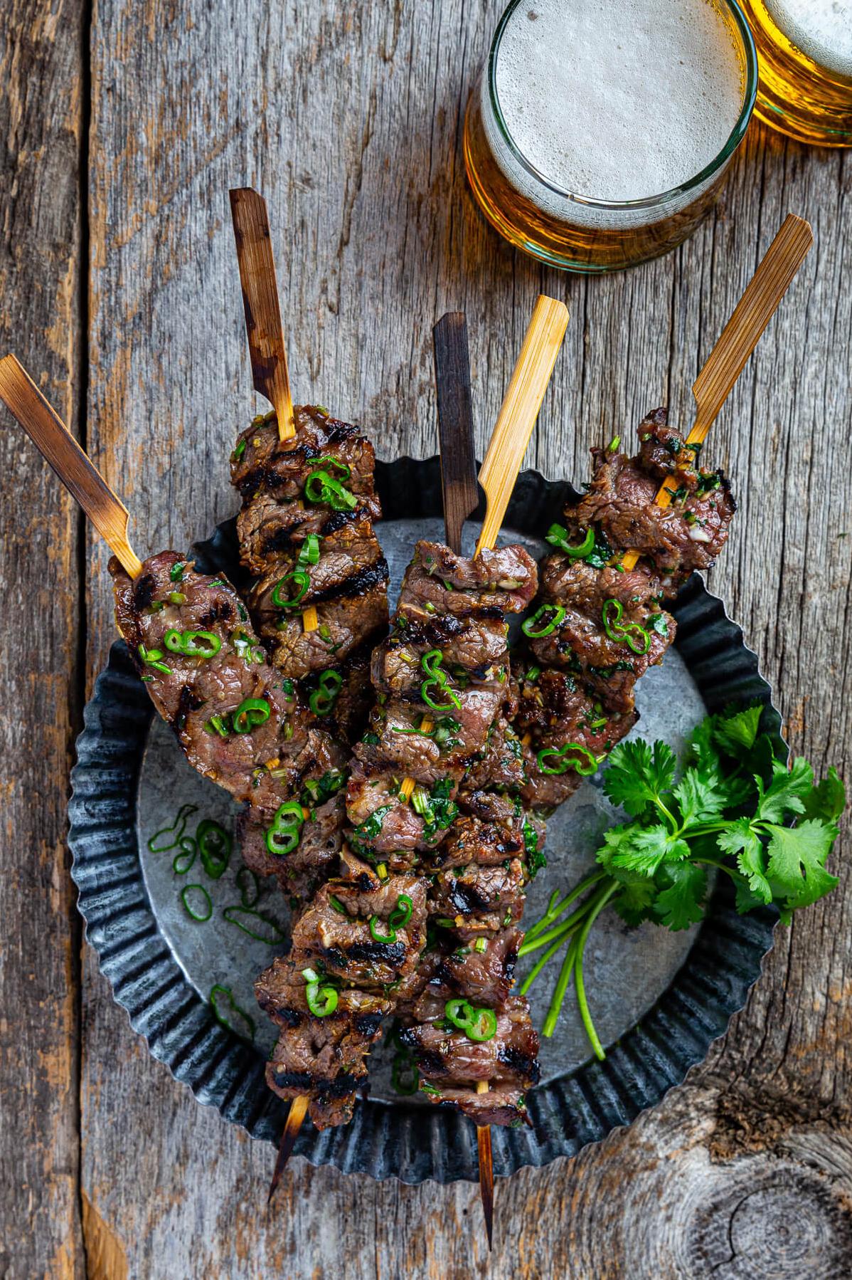  These skewers are packed with flavor and perfect for summer BBQs.