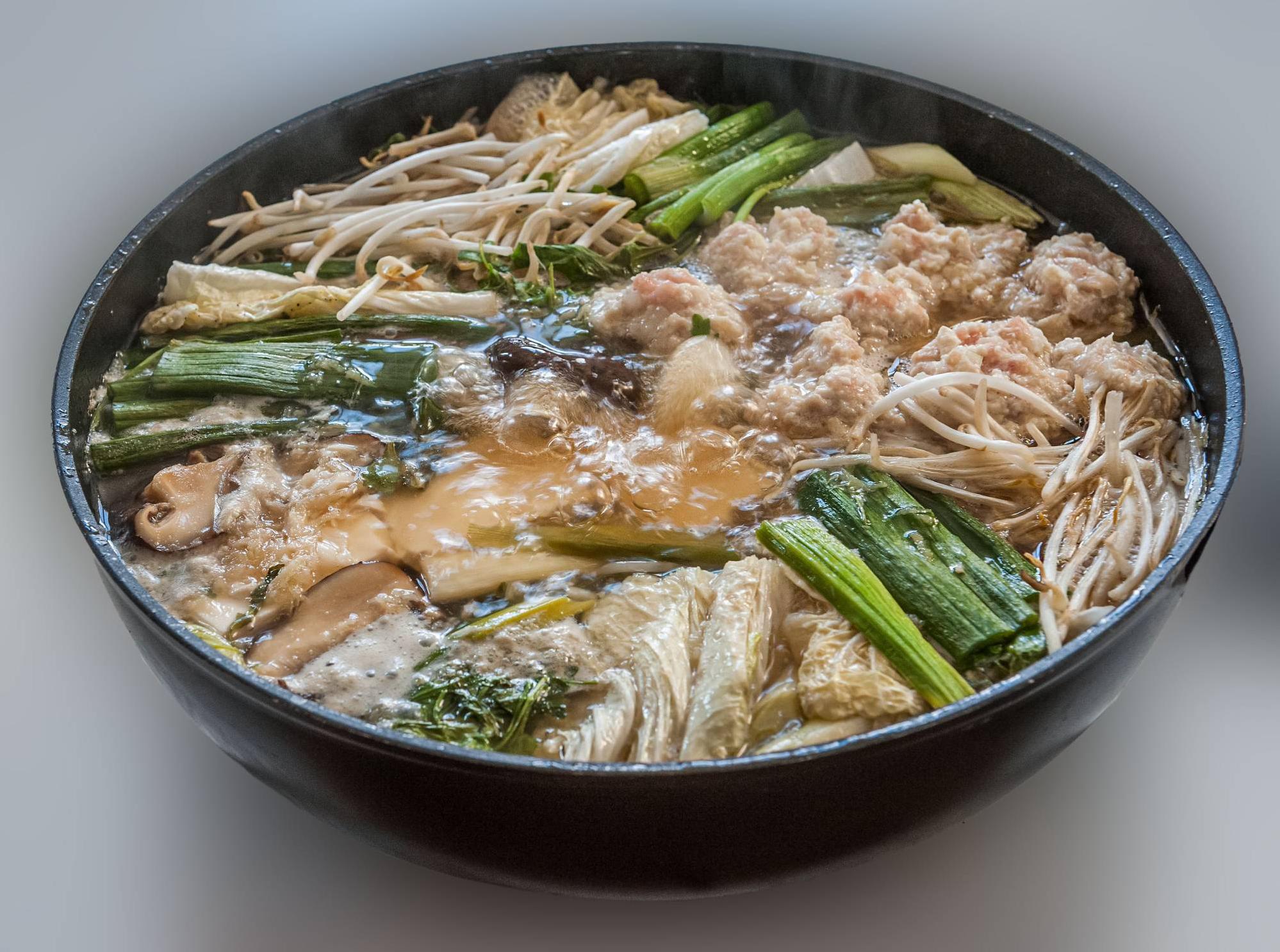  This hot pot is the perfect meal for sharing with friends and family.