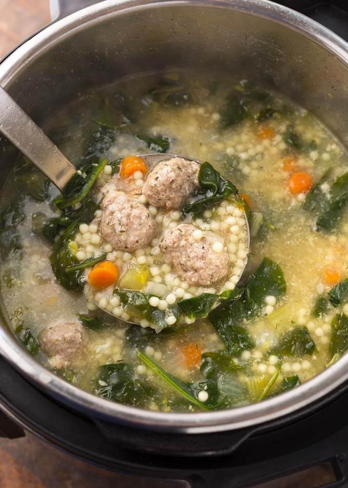 Tiny meatballs swimming in a delicious broth with colorful veggies? Yes, please!