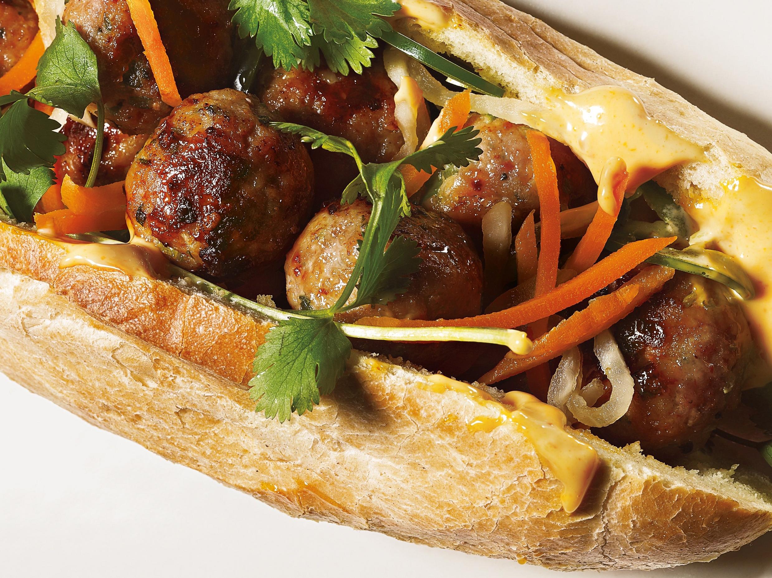 Tasty and Authentic Vietnamese Style Pork Meatball Sandwich