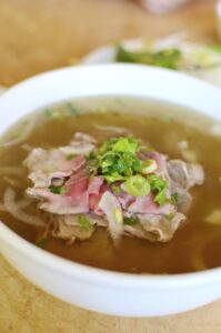 Vietnamese Rice Noodle Soup With Beef and Fresh Herbs (Pho)