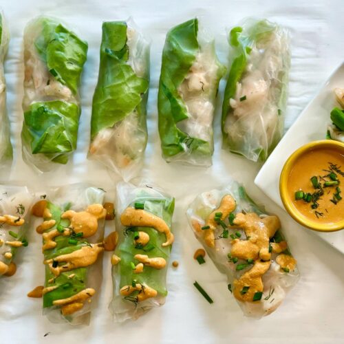 Vietnamese Shrimp Rolls with Cashew Dipping Sauce